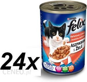 Felix Adult Kawałki w galaretce Wołowina i Kurczak 24x400g