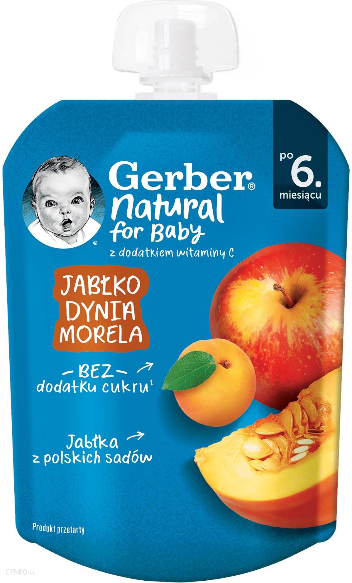 Gerber Deserek W Tubce Jabłko Dynia Morela dla niemowląt po 6 miesiącu 80g