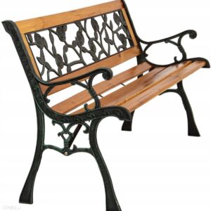 Ławka ogrodowa z oparciem na taras zdobiona 126cm